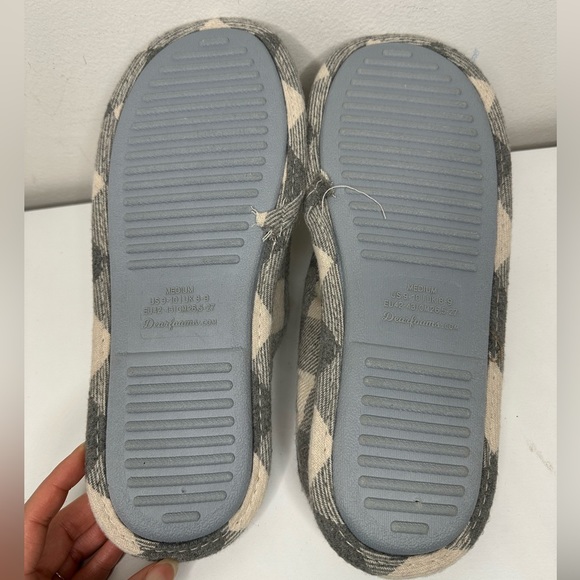 Dearfoams Men's Papa Bear Buffalo Checker Print Slippers Size Medium 9-10 NWOT - Picture 9 of 9